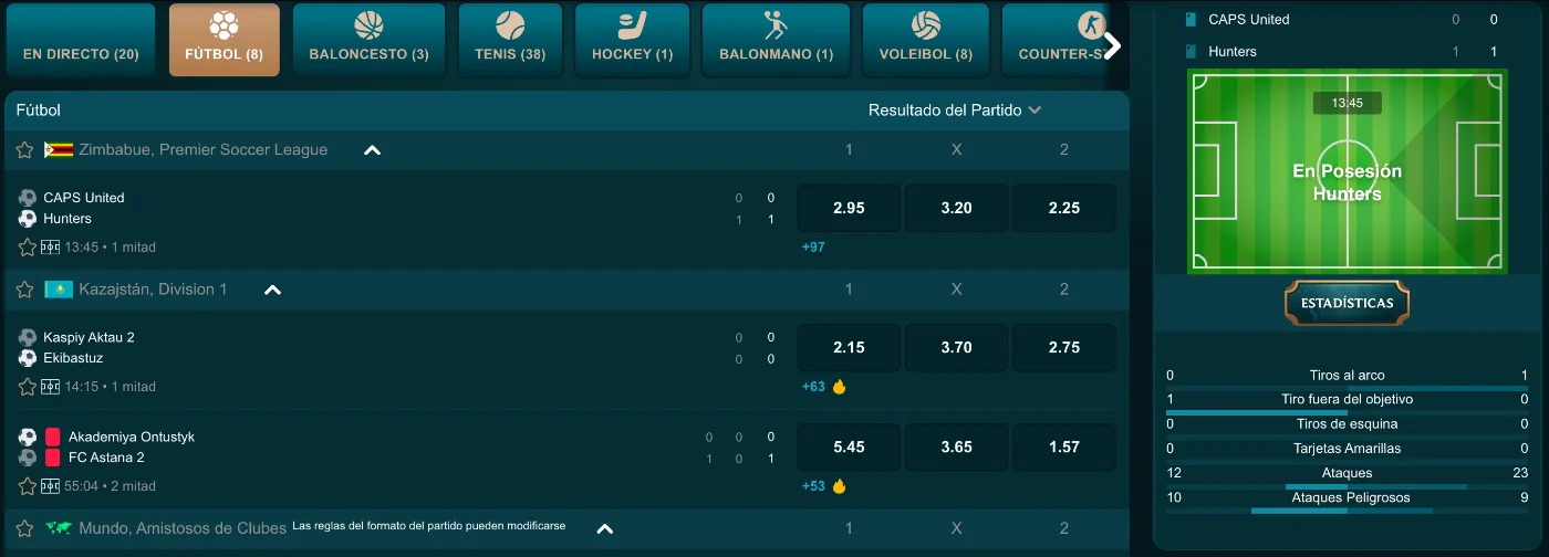 Apuestas deportivas en línea y cuotas en vivo en MyEmpire Casino